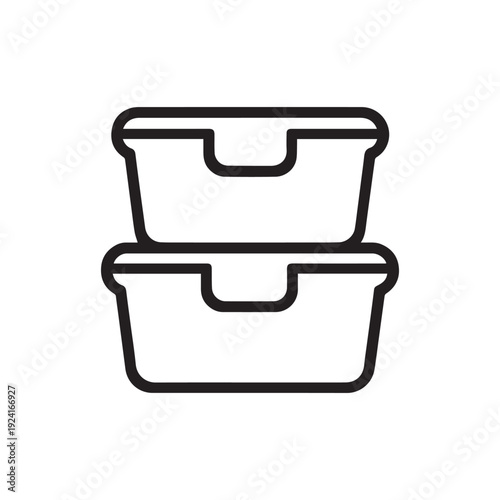Stackable Storage Boxes Line Icon Vector On White Background 