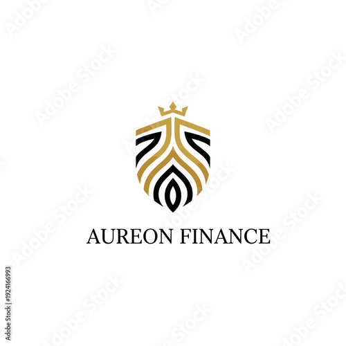 Aureon Finance Elegant Shield and Crown Logo