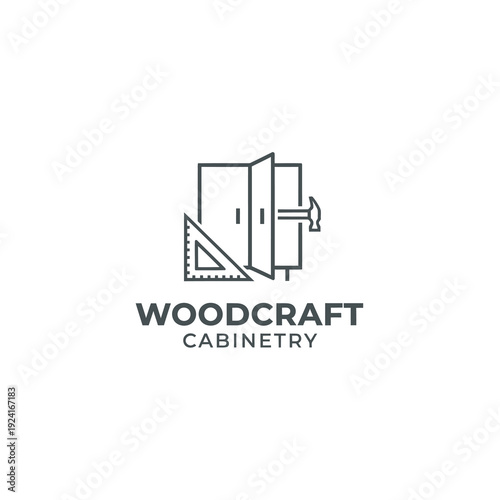 Woodcraft Cabinetry Furniture Maker Construction Logo