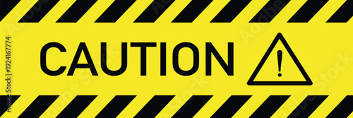 Black and yellow caution warning line striped rectangular background, yellow and black stripes on the diagonal.