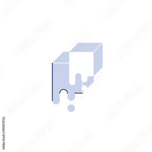 Melting ice icon for polar ice loss, sea level rise, and climate change effect.
