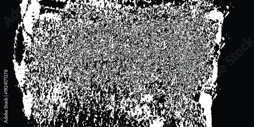 Distressed black and white pixelated image with noise