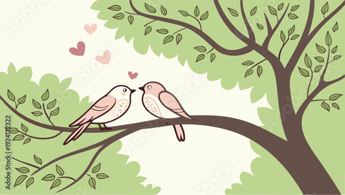 Love Birds on a Branch.
