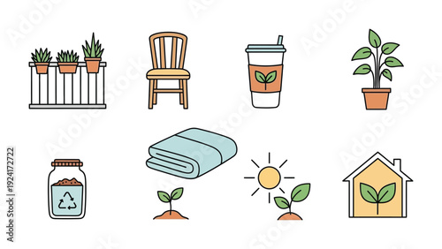 Eco-Friendly Illustration Pack: A curated illustration set of eco-conscious elements. Featuring a collection of images which are perfect for conveying themes of environmental responsibility.