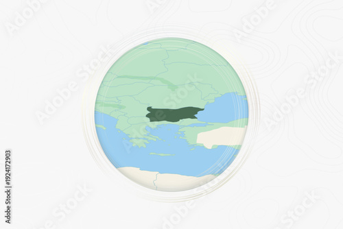 Stylized Map of Bulgaria with Neighboring Areas.