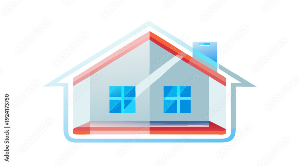 Obraz premium house in the shape of a house HD transparent background PNG Stock Photographic Image , with white tonespng .vector icon