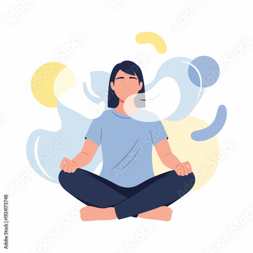 Woman Meditating in Lotus Position 2.