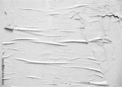 Large vector halftone glued paper texture with a transparent background