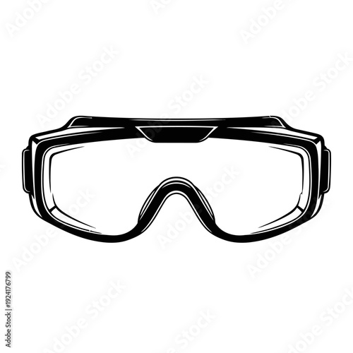 Clear Protective Safety Goggles Silhouette for Eye Defense - Industrial Gear Concept