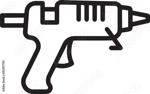Hot Glue Gun Craft Tool Line Art Icon Vector Illustration