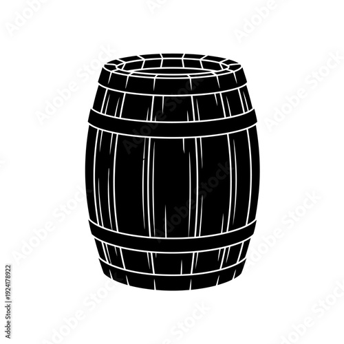 Wooden Balsamic Vinegar Barrel Silhouette for Aging Condiments - Culinary Crafting Concept