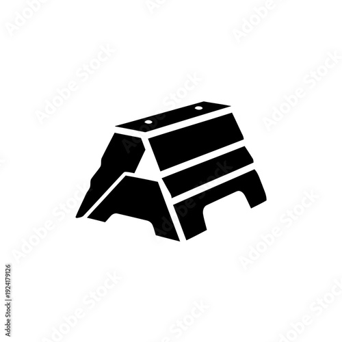 Roof Avalanche Snow Guard Silhouette for Winter Protection - Architectural Detail Concept