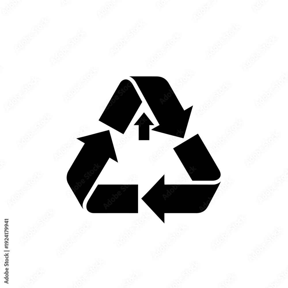 Obraz premium Loop with Arrow Upcycling Symbol Silhouette for Creative Reuse - Circular Economy Concept