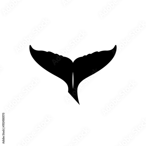 Diving Whale Tail Fluke Silhouette for Marine Protection - Ocean Wildlife Concept