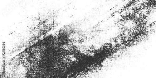 Black and white textured background with a distressed grunge effect and subtle fabric weave pattern abstract