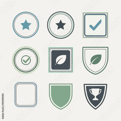 set of shield icons