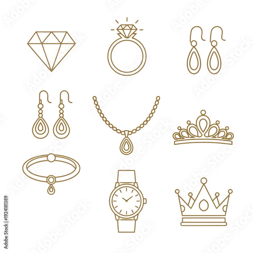 set of golden earrings