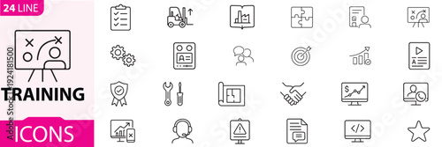 Business training and development icons set for presentation and education