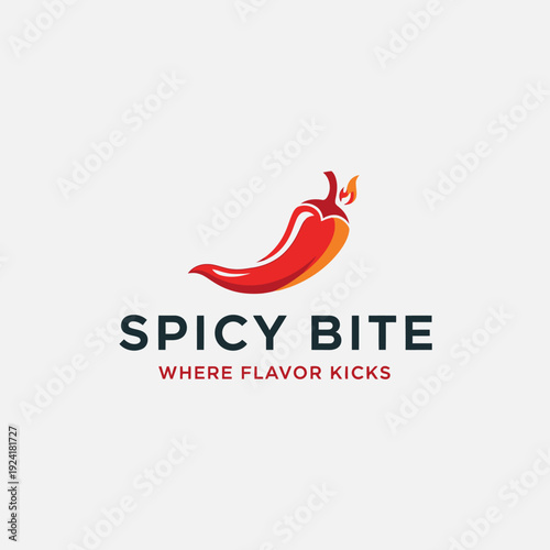 Spicy Bite Logo with Red Chili Pepper and Tagline.