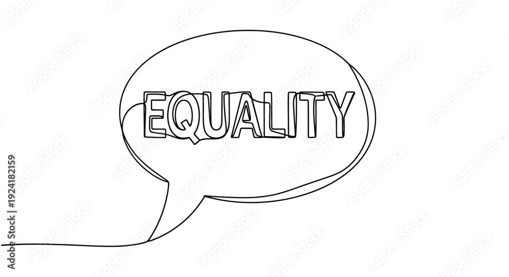 Fototapeta premium Equality Speech Bubble Line Art - Concept of Fairness and Inclusion