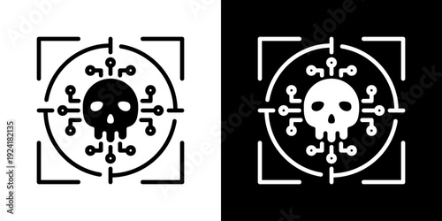 Cyber Threat Icon Set Vector Collection Isolated In Black And White