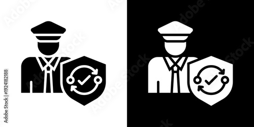 Data Protection Officer Icon Set Vector Collection Isolated In Black And White