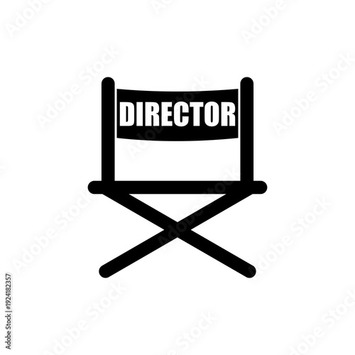 Film director chair icon isolated on white background