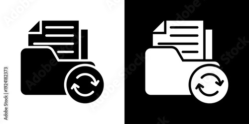 Data Backup Icon Set Vector Collection Isolated In Black And White