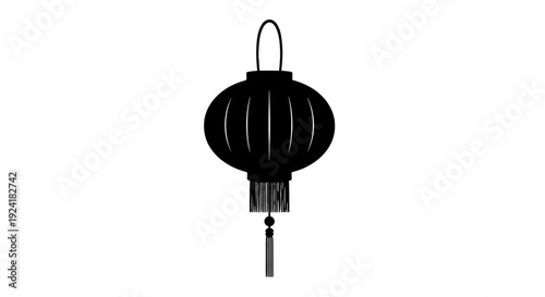 A traditional chinese lantern hanging from a wire loop.
