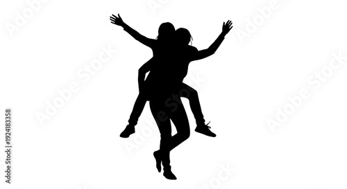 Couple dancing together in a joyful and carefree moment.