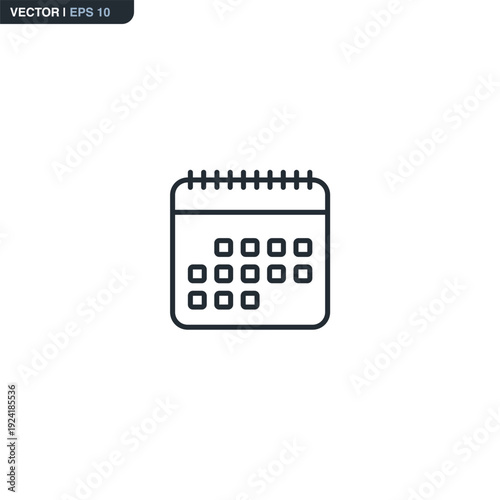 Calendar, linear style sign for mobile concept and web design