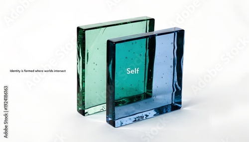 Two Transparent Glass Blocks in Minimal Composition
