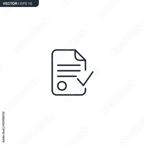 Contract, linear style sign for mobile concept and web design