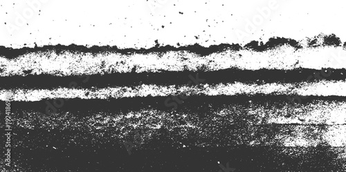 Grungy textured horizontal stripes with scattered speckles and rough edges grunge background abstract