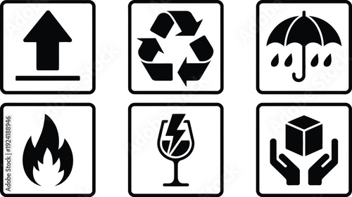 This up arrow symbol indicates direction or movement upwards on a label or sign.