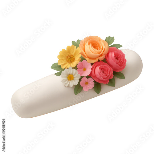 PNG Elegant floral-decorated hair accessory