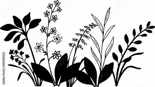 Elegant floral arrangement with diverse plants and flowers