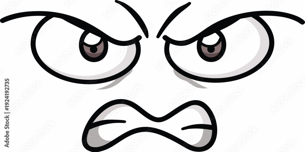 Ταπετσαρία Cartoon illustration of an angry face with furrowed brows and a frown