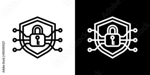 Encryption Icon Set Vector Collection Isolated In Black And White