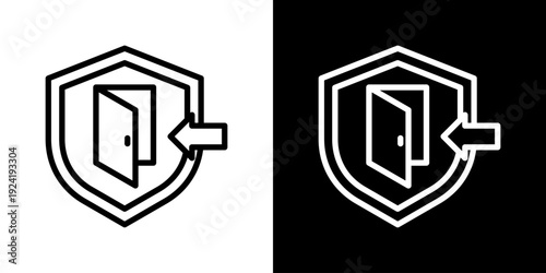 Gateway Icon Set Vector Collection Isolated In Black And White