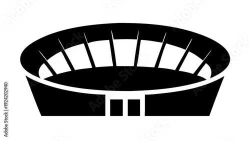 Modern Circular Stadium Arena Architecture Vector Silhouette Icon