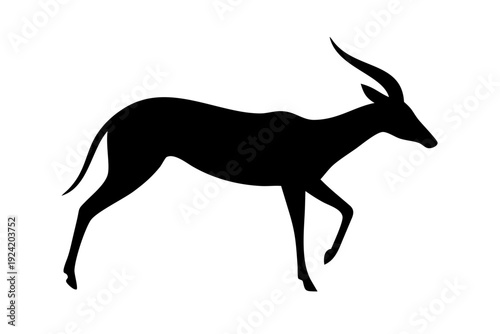 Young Antelope Gazelle Standing Wildlife Vector Silhouette Icon