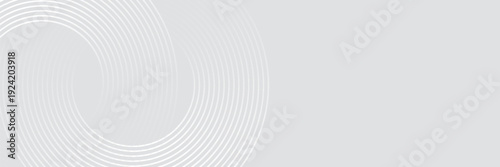 Abstract white glowing geometric lines on gray background. Modern shiny blue circle lines pattern. Eps 10