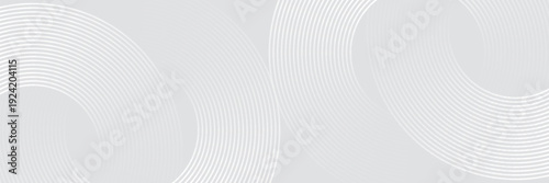 Abstract white glowing geometric lines on gray background. Modern shiny blue circle lines pattern. Eps 10