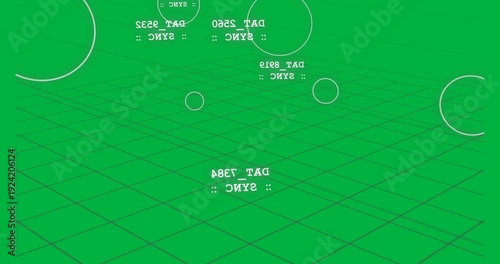 Wallpaper Mural Camera pan starting, 3D data tags and rings rotating and drifting, revealing data on transparent bg Torontodigital.ca