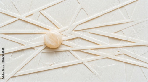 A white background with a light beige oval in the center.