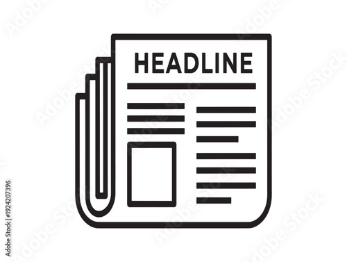 Newspaper icon with headline