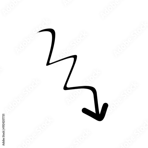hand drawn black arrow doodle