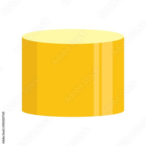 Yellow 3D Geometric Cylinder Shape