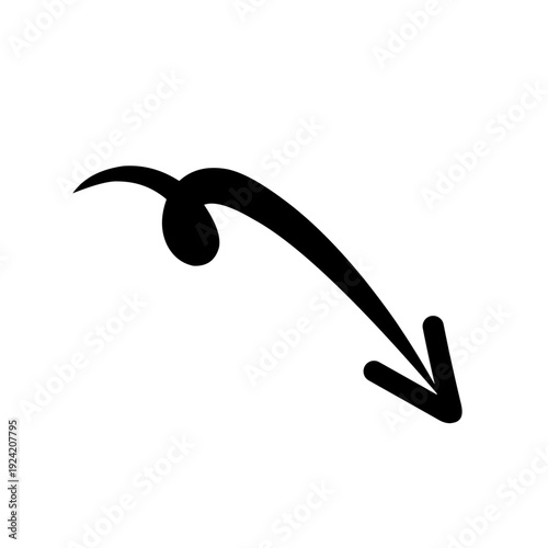 hand drawn black arrow doodle